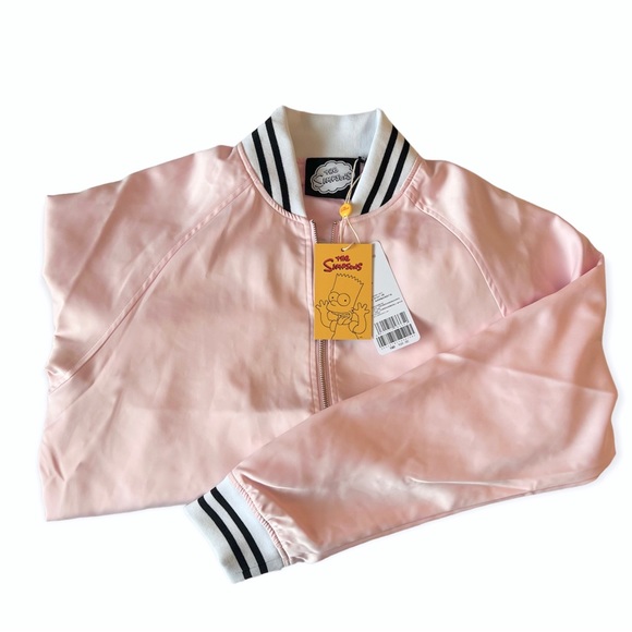 SIMPSONS 20th Century Fox BART Women Zip Light Weight JACKET Underachiever PINK - Picture 8 of 8